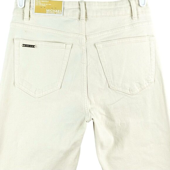 Michael Kors Women Selma Bootcut Stretch Jeans Size 2 High Rise Slim Bone Color - Picture 4 of 16